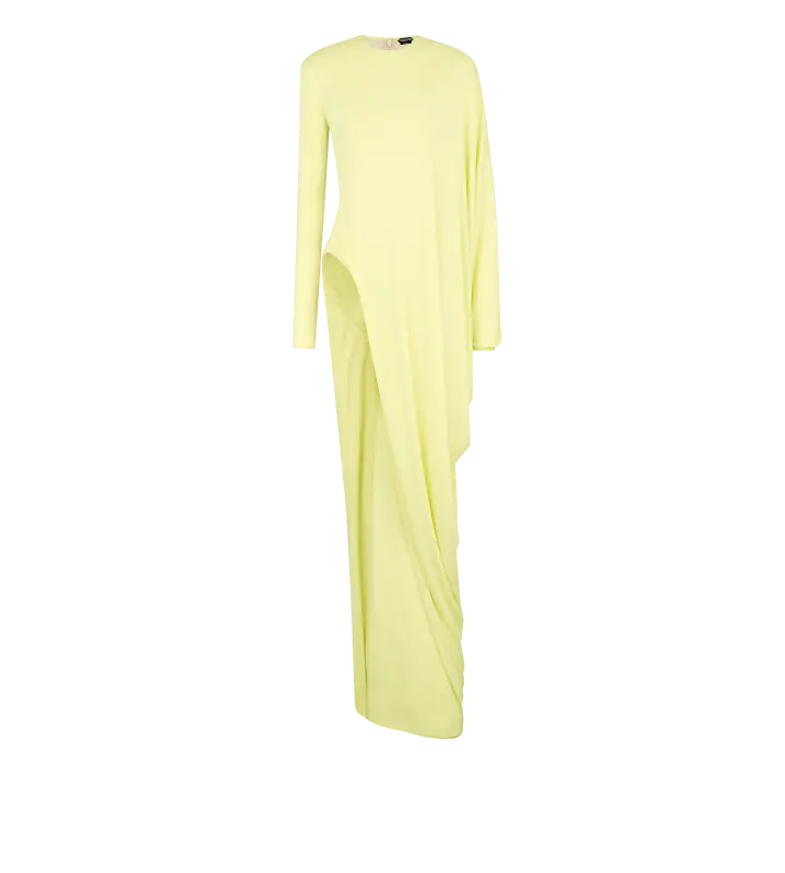 CREPE JERSEY LONG SLEEVE EVENING DRESS CREAM online